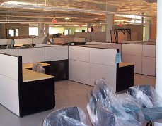 systems furniture installation in progress